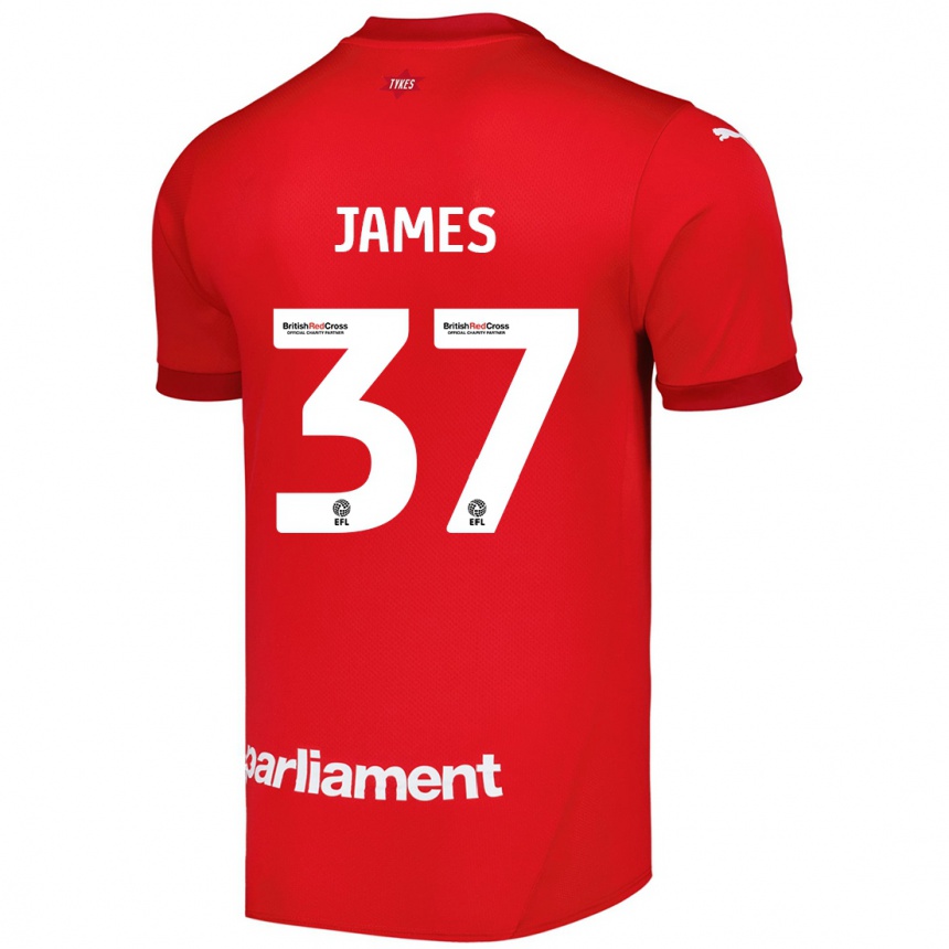 Kids Football Nathan James #37 Red Home Jersey 2024/25 T-Shirt Canada