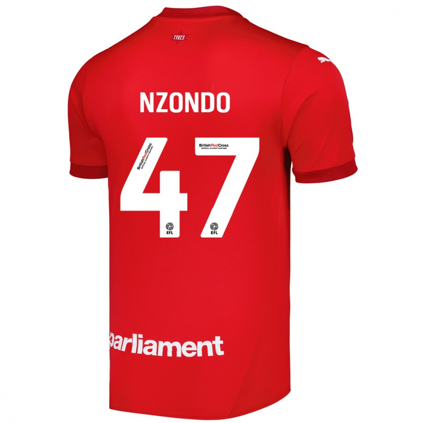 Kids Football Emmaisa Nzondo #47 Red Home Jersey 2024/25 T-Shirt Canada