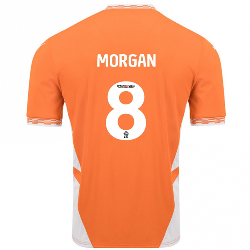 Kids Football Albie Morgan #8 Orange White Home Jersey 2024/25 T-Shirt Canada