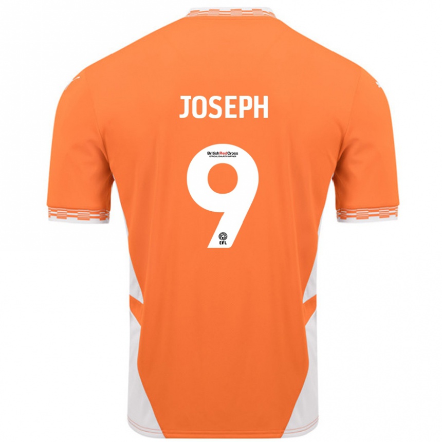 Kids Football Kyle Joseph #9 Orange White Home Jersey 2024/25 T-Shirt Canada