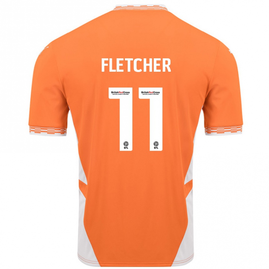 Kids Football Ashley Fletcher #11 Orange White Home Jersey 2024/25 T-Shirt Canada