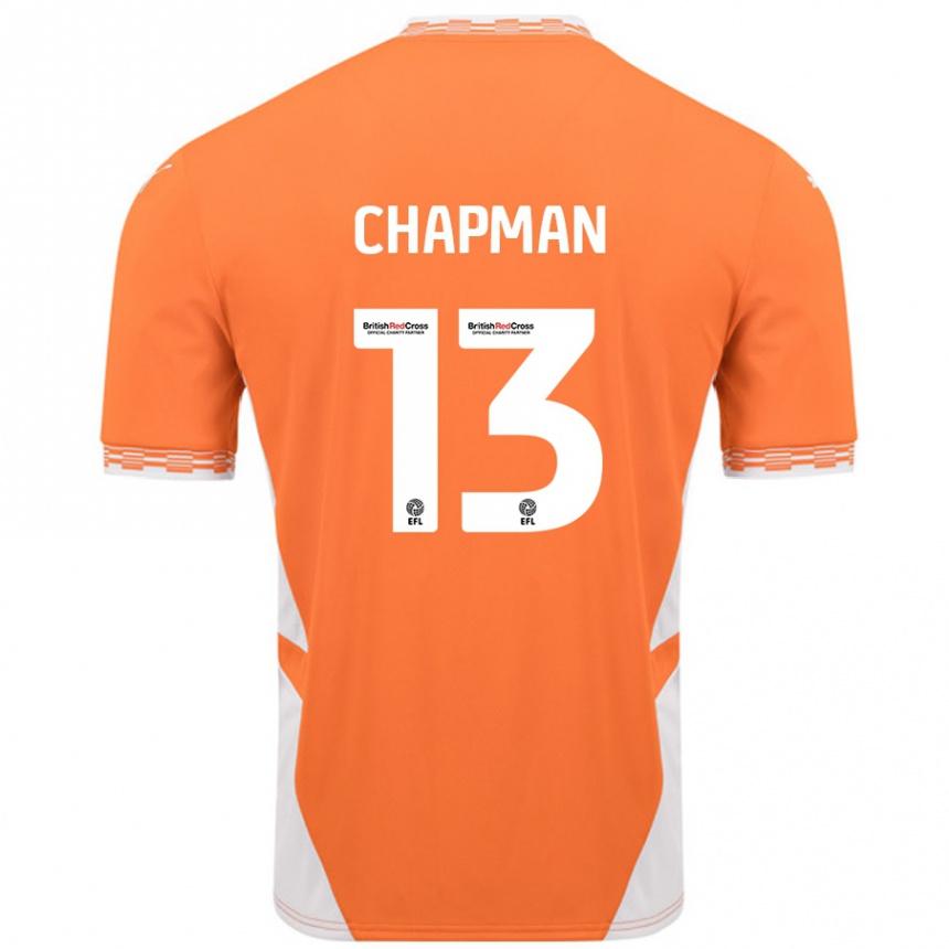 Kids Football Mackenzie Chapman #13 Orange White Home Jersey 2024/25 T-Shirt Canada