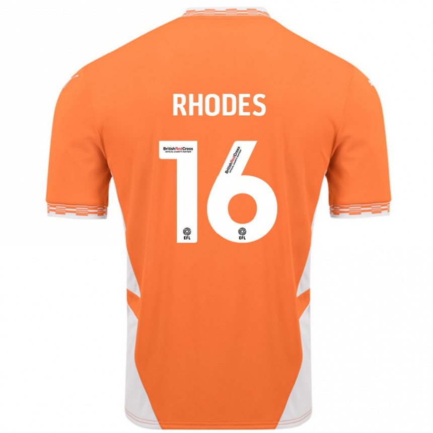 Kids Football Jordan Rhodes #16 Orange White Home Jersey 2024/25 T-Shirt Canada