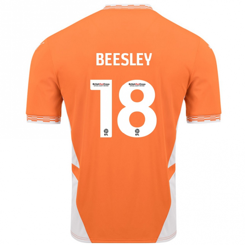 Kids Football Jake Beesley #18 Orange White Home Jersey 2024/25 T-Shirt Canada