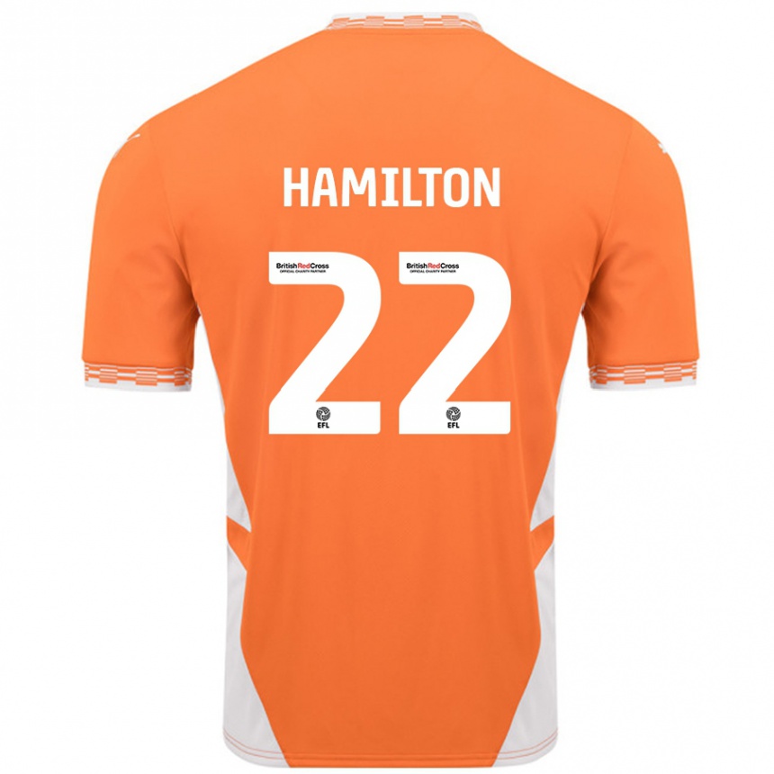 Kids Football Cj Hamilton #22 Orange White Home Jersey 2024/25 T-Shirt Canada