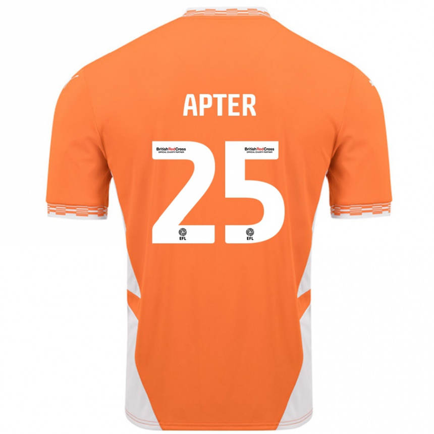 Kids Football Rob Apter #25 Orange White Home Jersey 2024/25 T-Shirt Canada