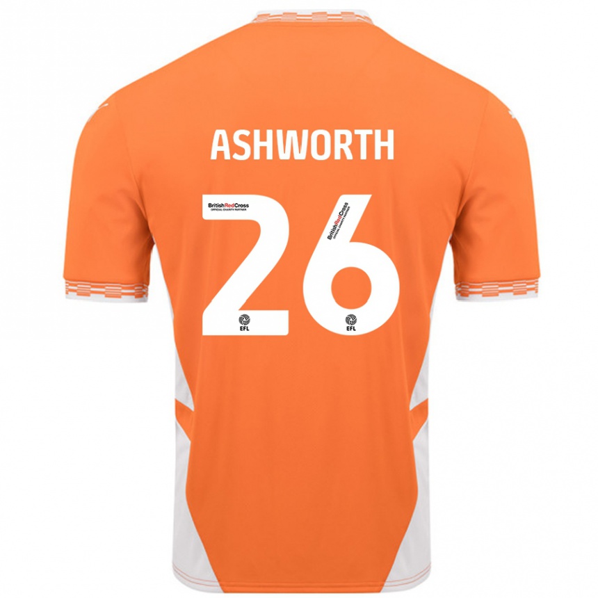 Kids Football Zac Ashworth #26 Orange White Home Jersey 2024/25 T-Shirt Canada