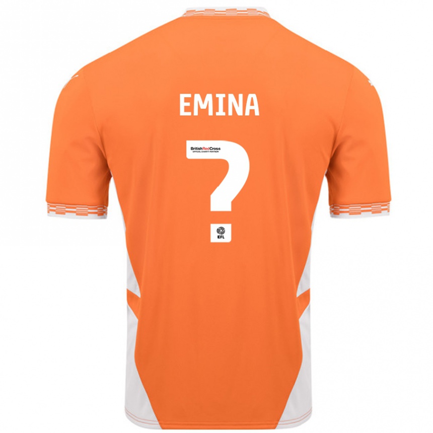 Kids Football Ezra Emina #0 Orange White Home Jersey 2024/25 T-Shirt Canada