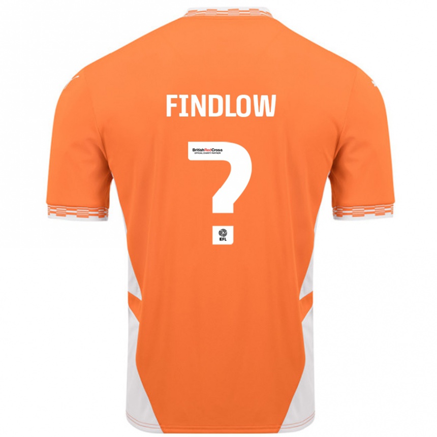 Kids Football Luke Findlow #0 Orange White Home Jersey 2024/25 T-Shirt Canada