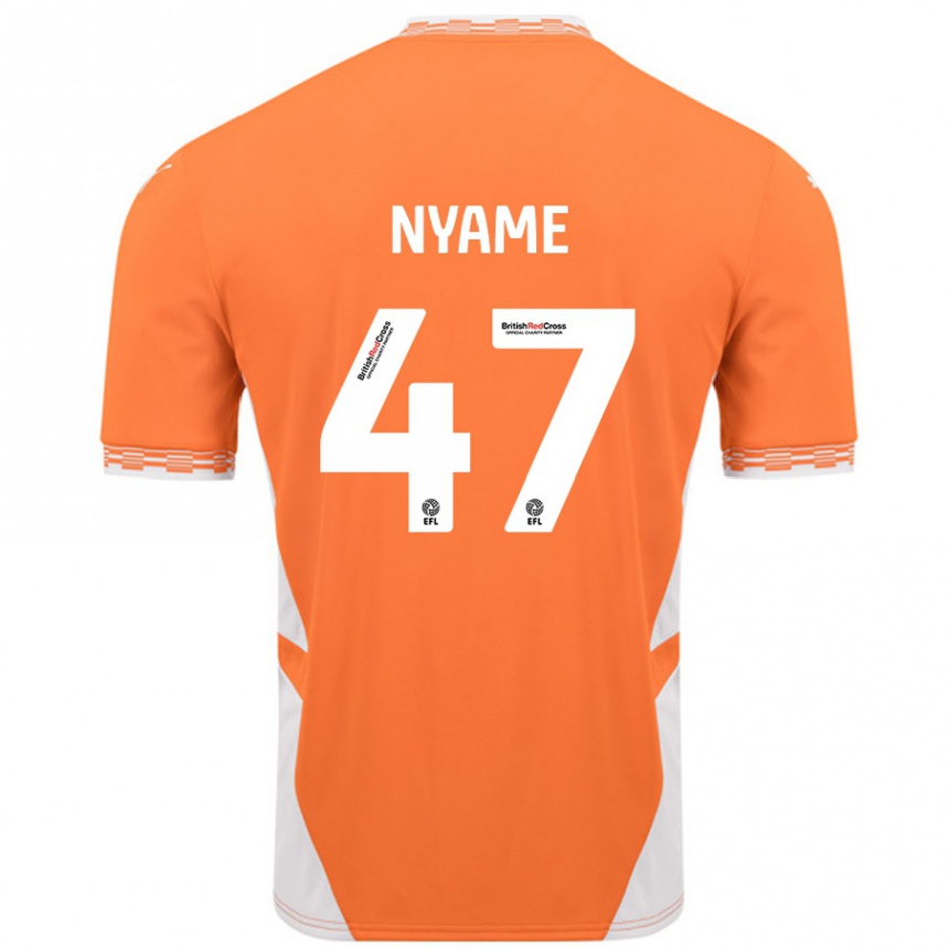 Kids Football Josh Nyame #47 Orange White Home Jersey 2024/25 T-Shirt Canada