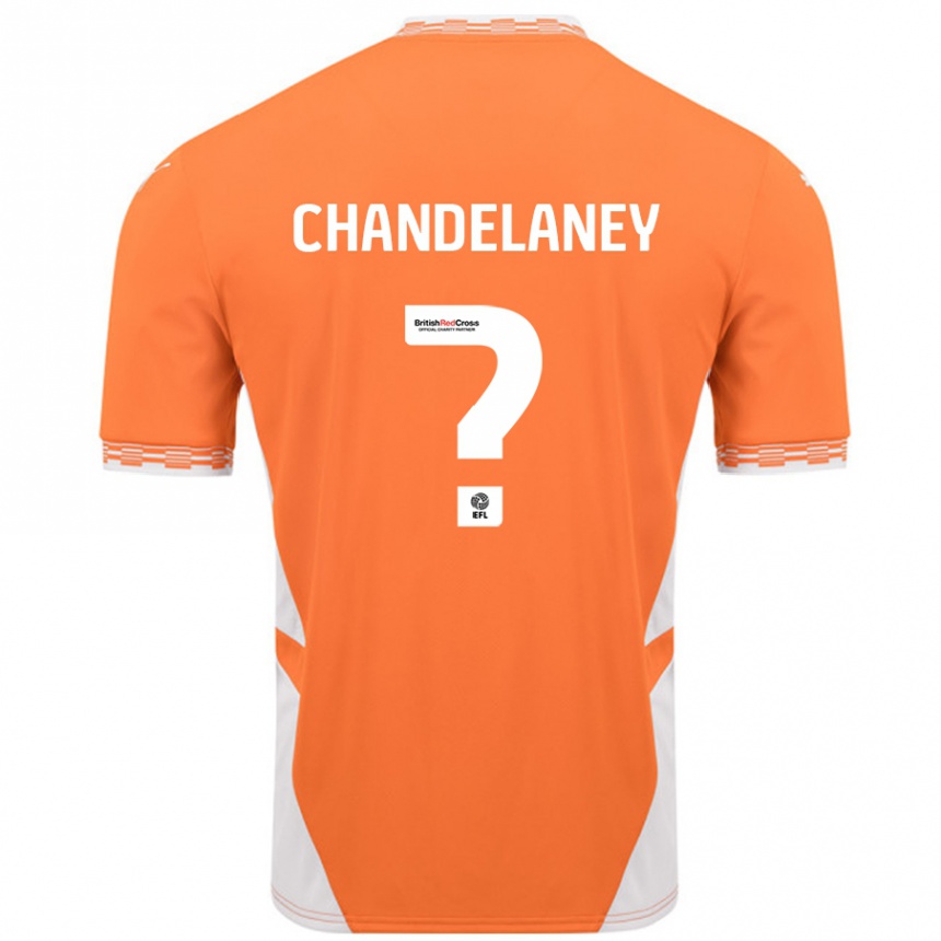 Kids Football Yulan Chandelaney #0 Orange White Home Jersey 2024/25 T-Shirt Canada