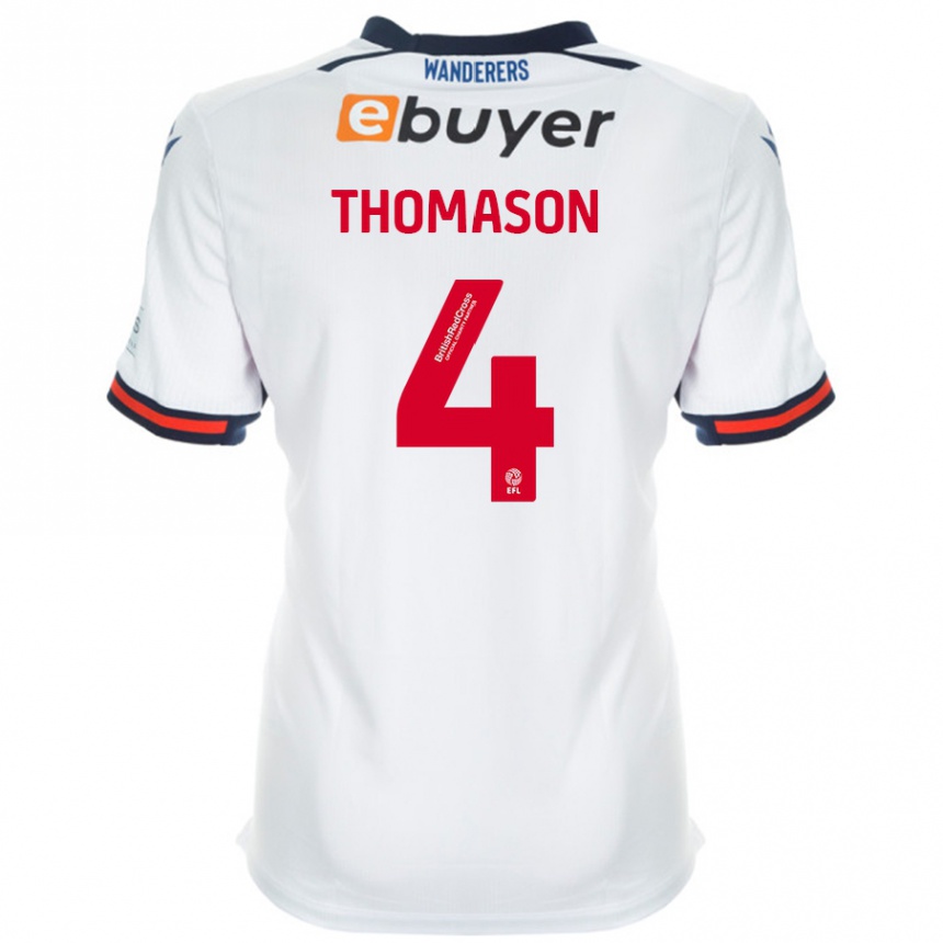 Enfant Football Maillot George Thomason #4 Blanc Tenues Domicile 2024/25 Canada