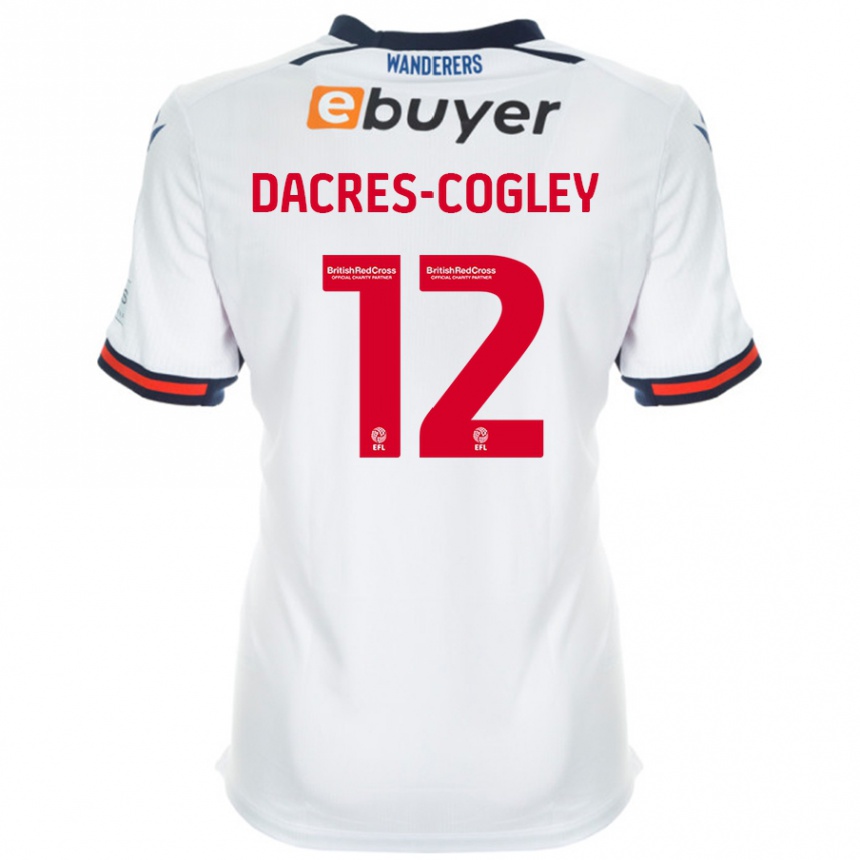 Kids Football Josh Dacres-Cogley #12 White Home Jersey 2024/25 T-Shirt Canada