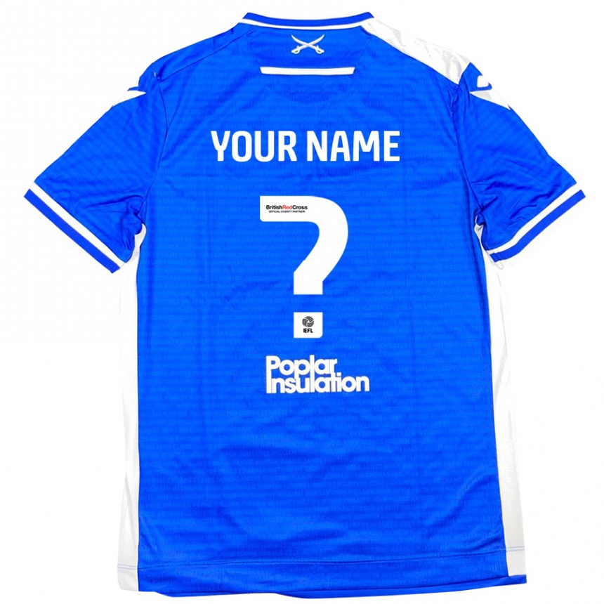 Kids Football Your Name #0 Blue White Home Jersey 2024/25 T-Shirt Canada