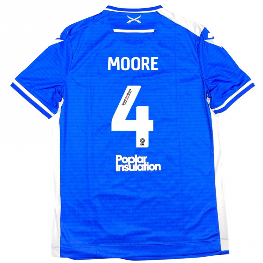 Kids Football Taylor Moore #4 Blue White Home Jersey 2024/25 T-Shirt Canada