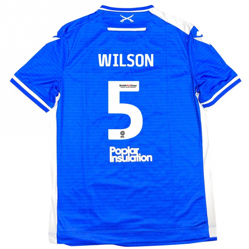 Kids Football James Wilson #5 Blue White Home Jersey 2024/25 T-Shirt Canada