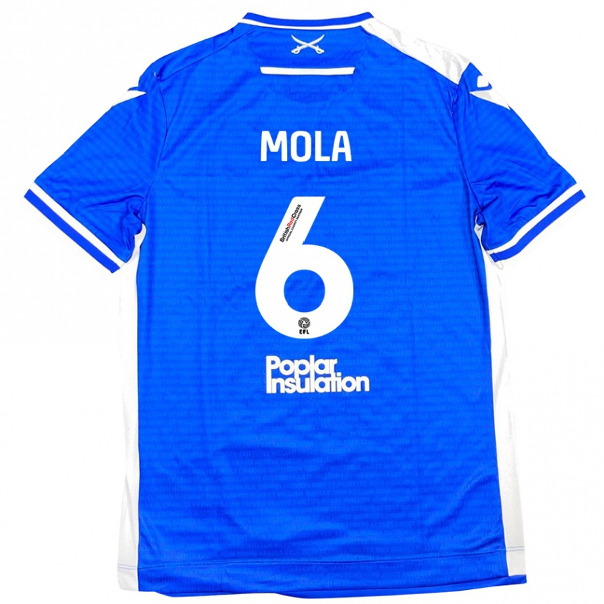 Kids Football Clinton Mola #6 Blue White Home Jersey 2024/25 T-Shirt Canada