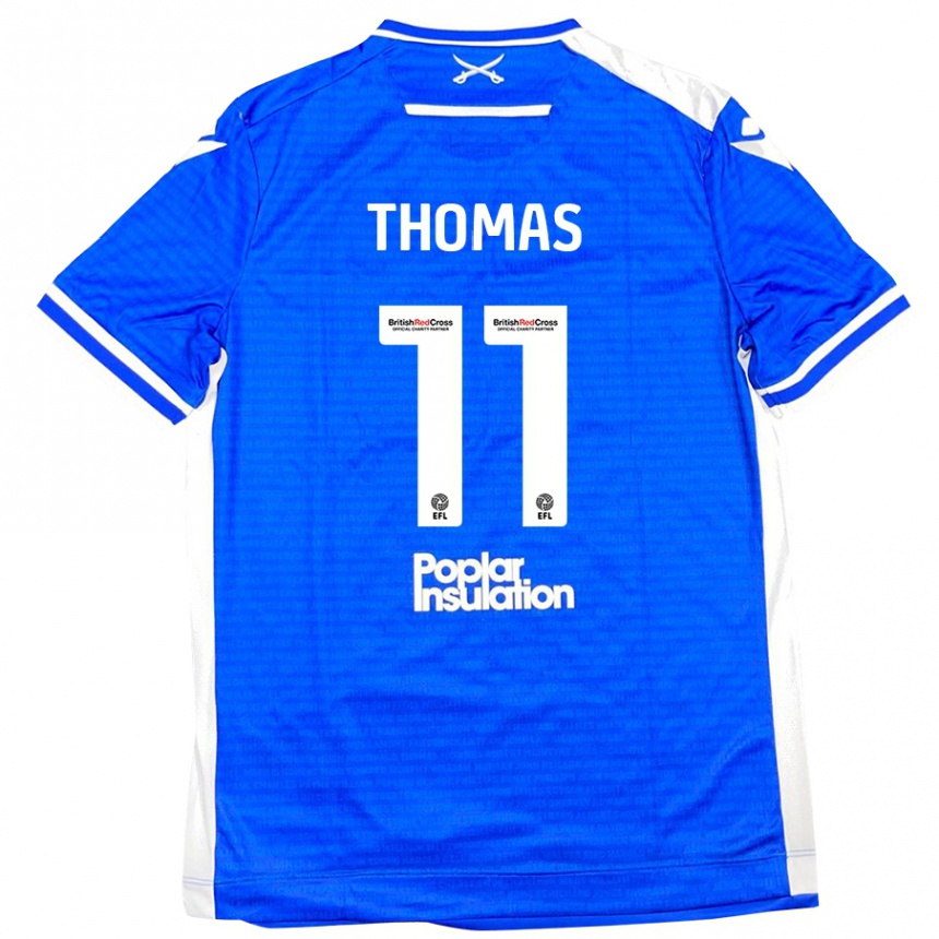 Kids Football Luke Thomas #11 Blue White Home Jersey 2024/25 T-Shirt Canada