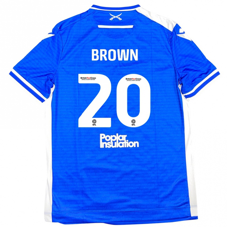 Kids Football Jevani Brown #20 Blue White Home Jersey 2024/25 T-Shirt Canada