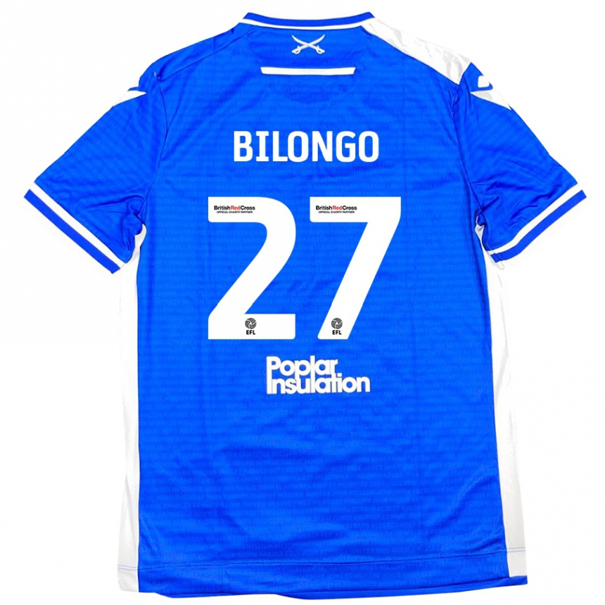 Kids Football Bryant Bilongo #27 Blue White Home Jersey 2024/25 T-Shirt Canada