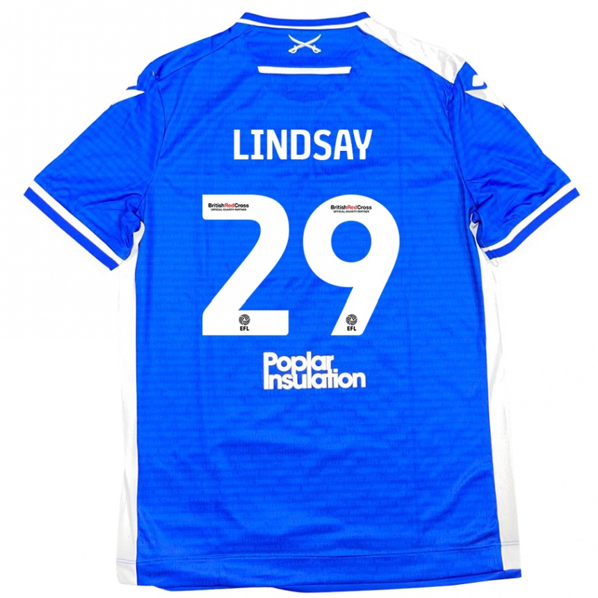 Kids Football Jamie Lindsay #29 Blue White Home Jersey 2024/25 T-Shirt Canada