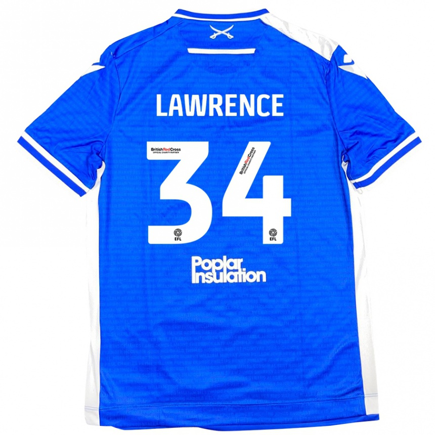 Kids Football Jerry Lawrence #34 Blue White Home Jersey 2024/25 T-Shirt Canada