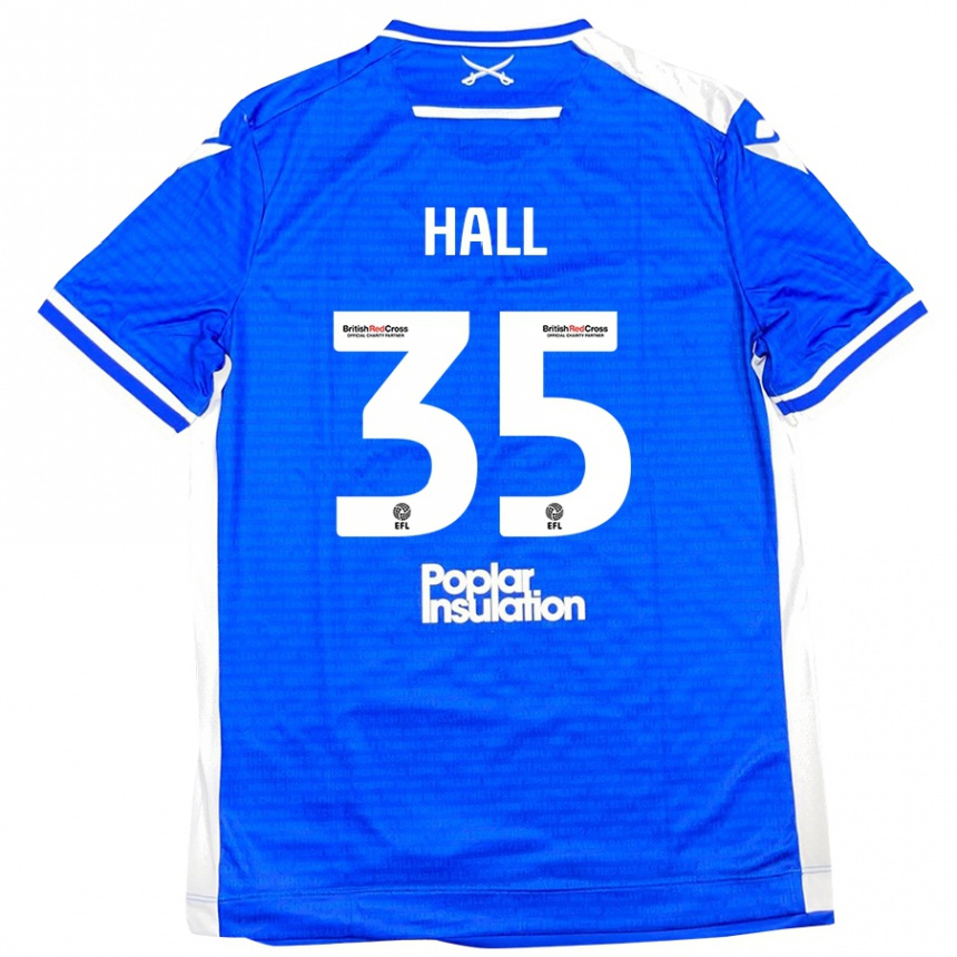 Kids Football Matt Hall #35 Blue White Home Jersey 2024/25 T-Shirt Canada