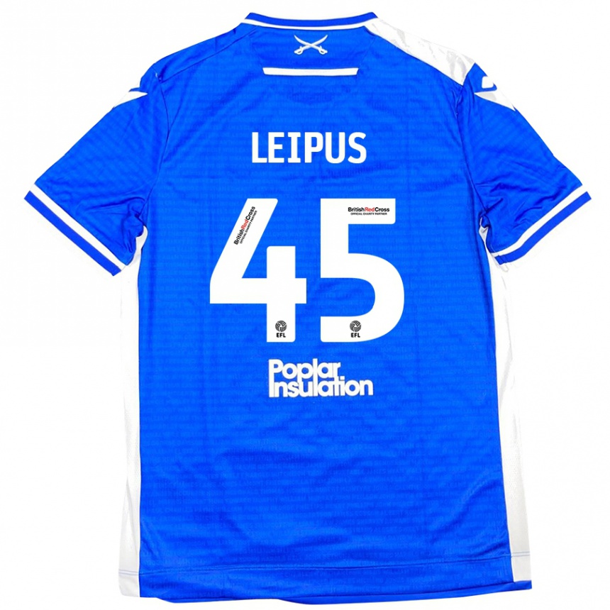 Kids Football Brooklyn Leipus #45 Blue White Home Jersey 2024/25 T-Shirt Canada