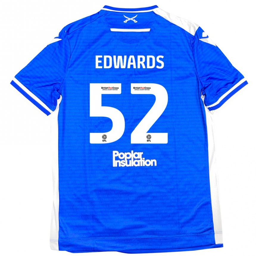 Kids Football Max Edwards #52 Blue White Home Jersey 2024/25 T-Shirt Canada