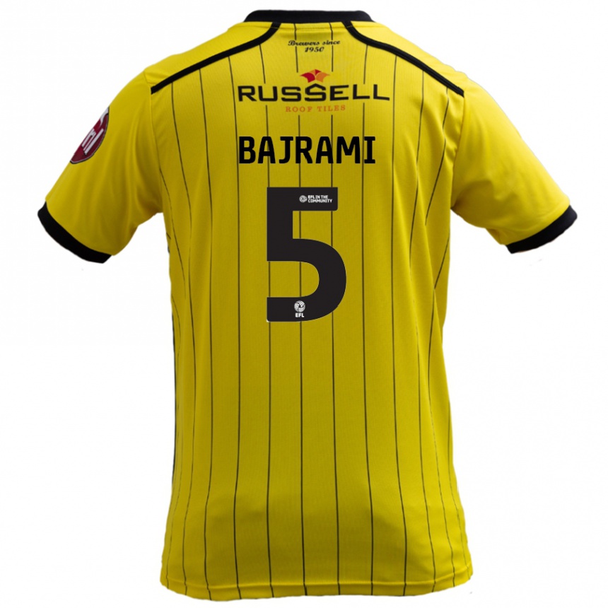 Kids Football Geraldo Bajrami #5 Yellow Home Jersey 2024/25 T-Shirt Canada