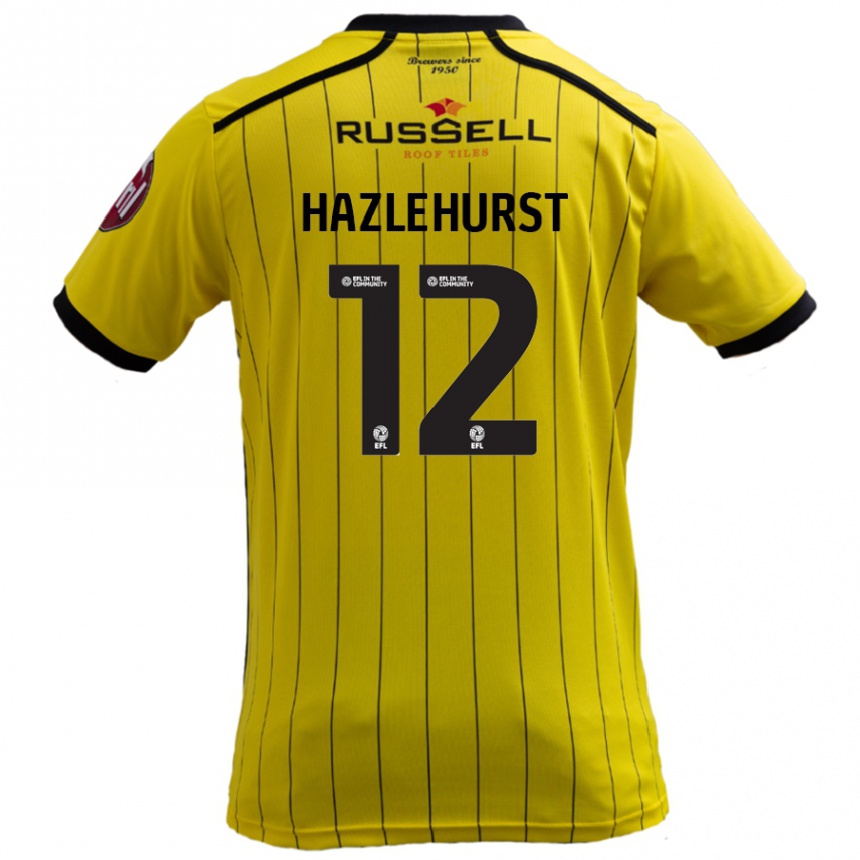 Kids Football Jack Hazlehurst #12 Yellow Home Jersey 2024/25 T-Shirt Canada