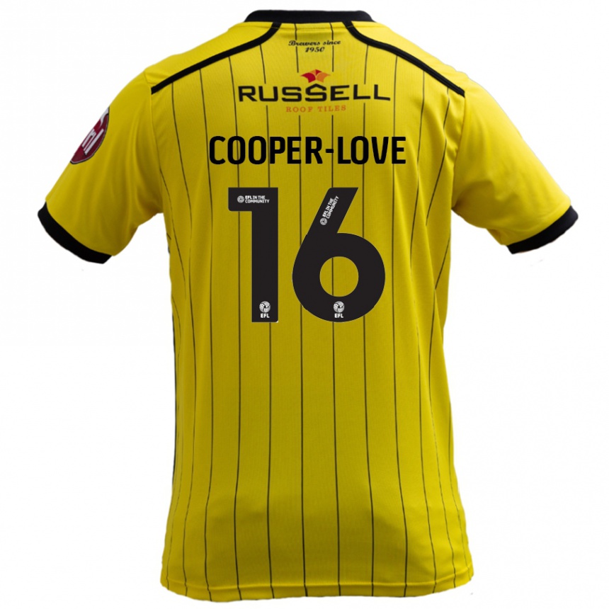 Kids Football Jack Cooper-Love #16 Yellow Home Jersey 2024/25 T-Shirt Canada