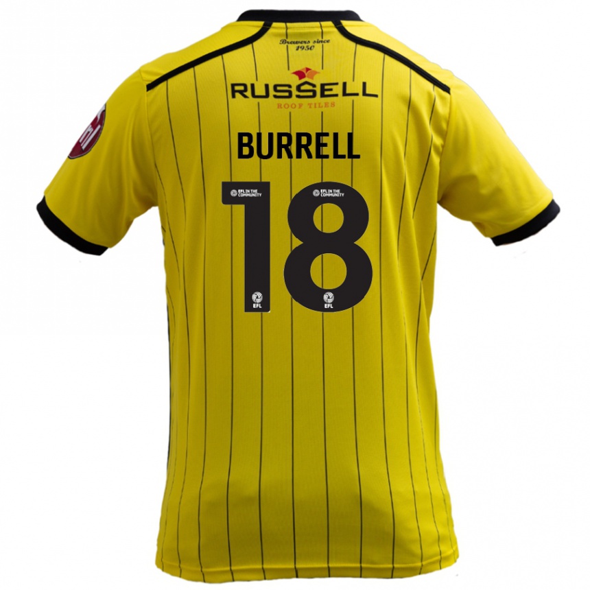 Kids Football Rumarn Burrell #18 Yellow Home Jersey 2024/25 T-Shirt Canada