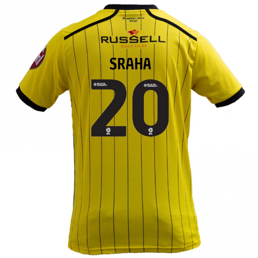 Kids Football Jason Sraha #20 Yellow Home Jersey 2024/25 T-Shirt Canada