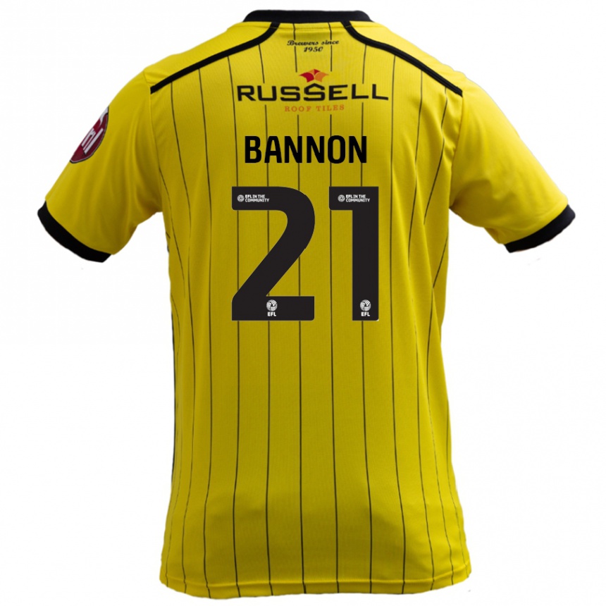 Kids Football Alex Bannon #21 Yellow Home Jersey 2024/25 T-Shirt Canada