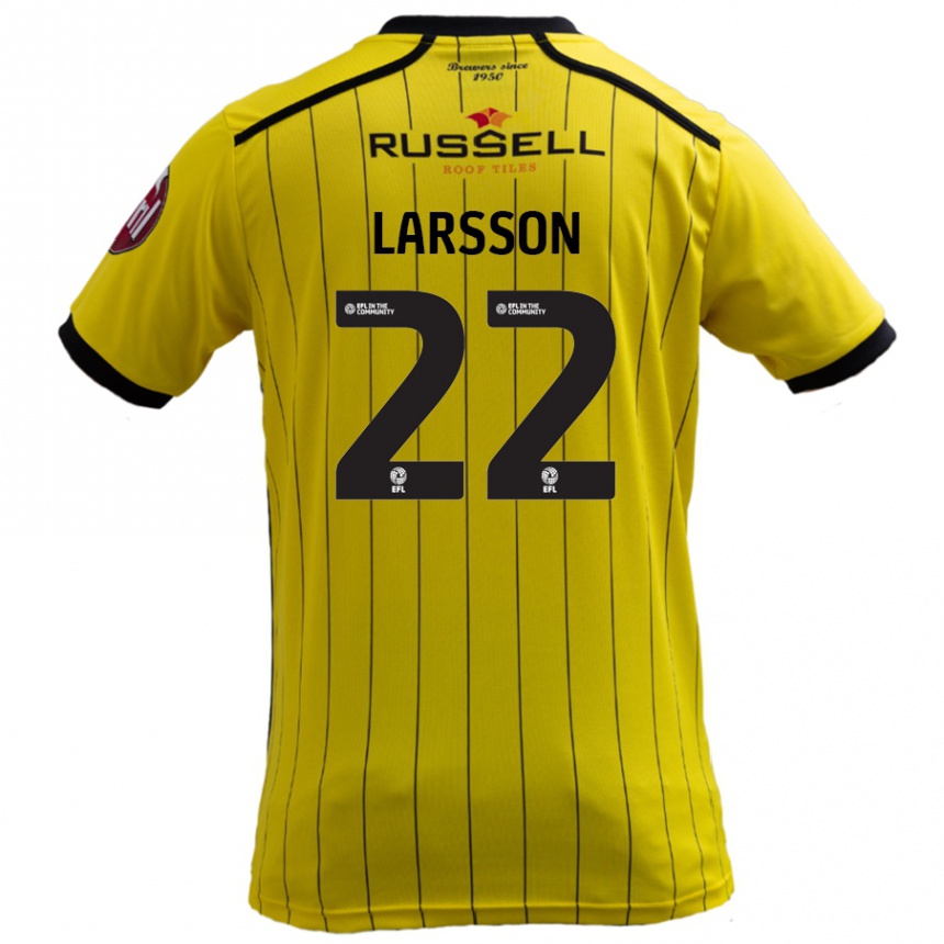 Kids Football Julian Larsson #22 Yellow Home Jersey 2024/25 T-Shirt Canada