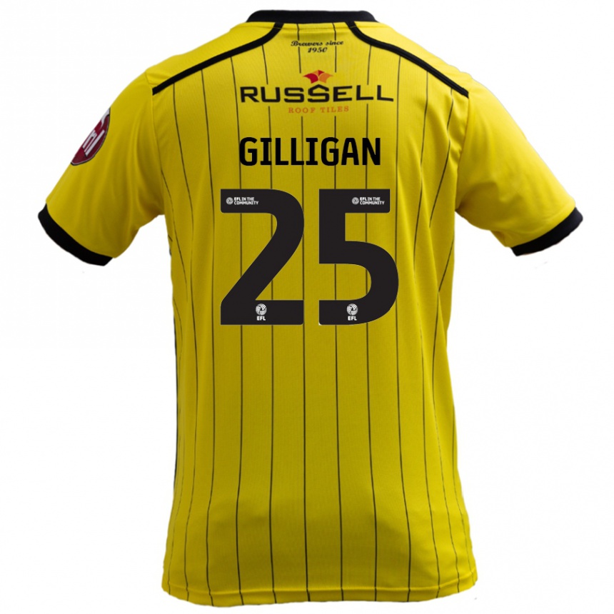 Kids Football Ciaran Gilligan #25 Yellow Home Jersey 2024/25 T-Shirt Canada