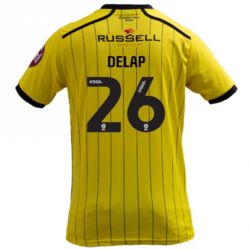 Kids Football Finn Delap #26 Yellow Home Jersey 2024/25 T-Shirt Canada