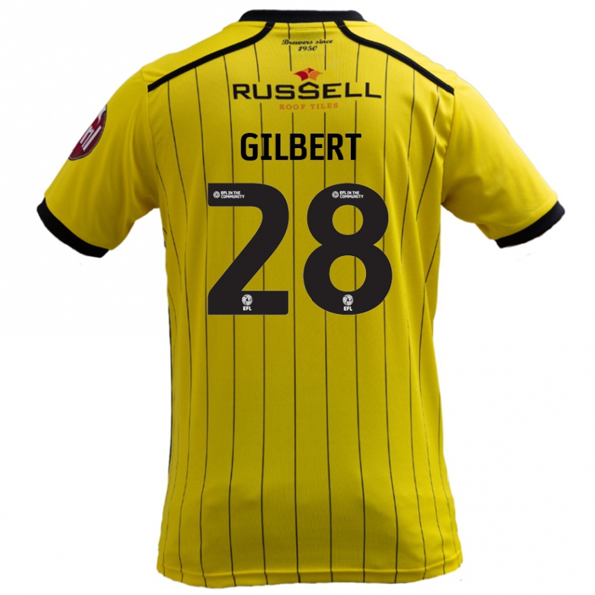 Kids Football Cameron Gilbert #28 Yellow Home Jersey 2024/25 T-Shirt Canada