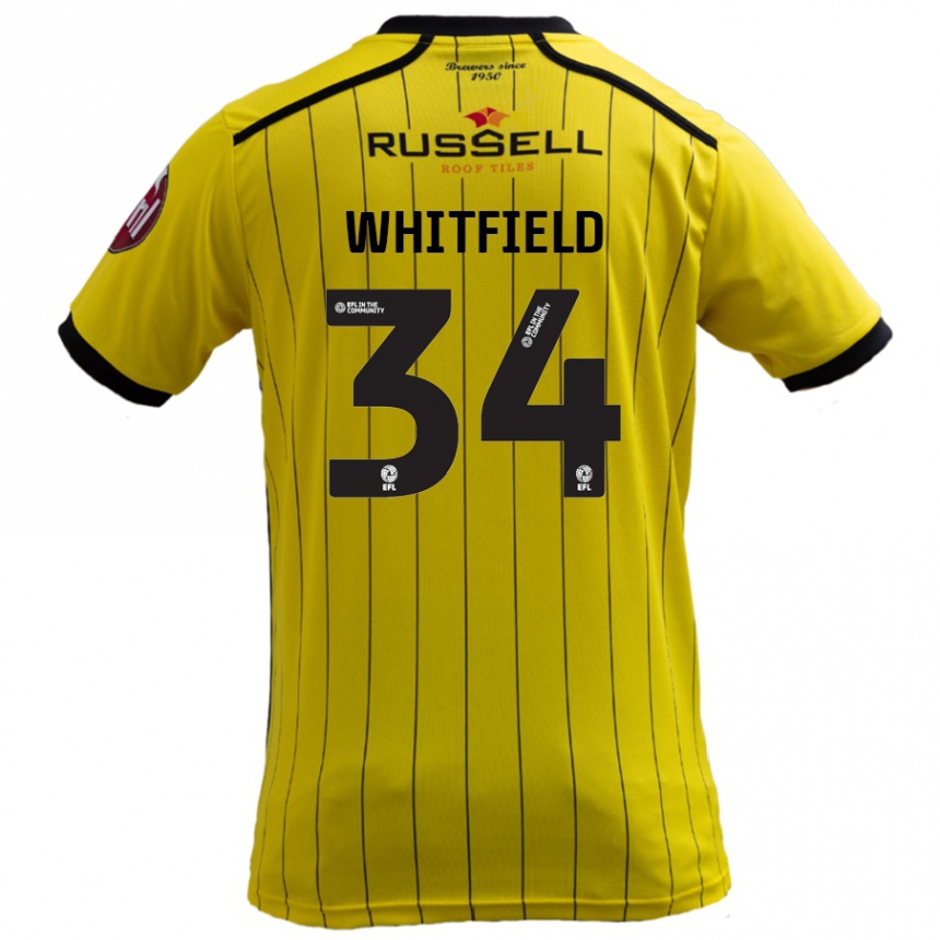 Kids Football Ben Whitfield #34 Yellow Home Jersey 2024/25 T-Shirt Canada