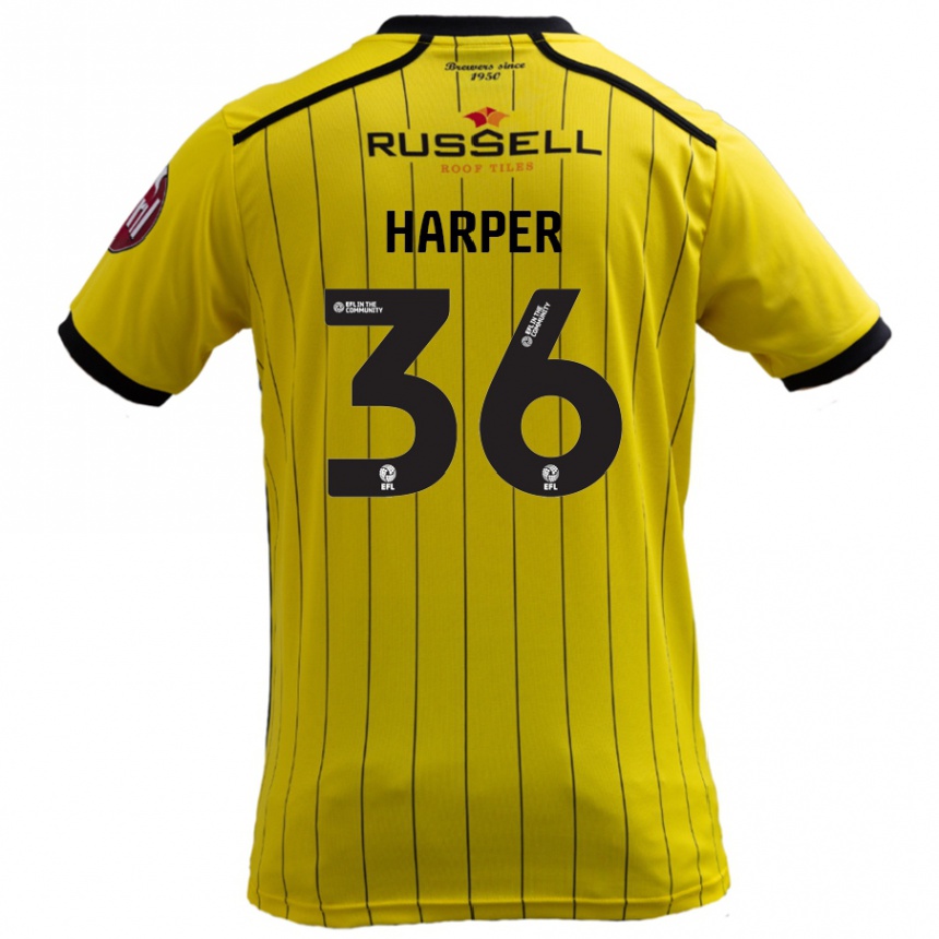 Kids Football Rekeem Harper #36 Yellow Home Jersey 2024/25 T-Shirt Canada