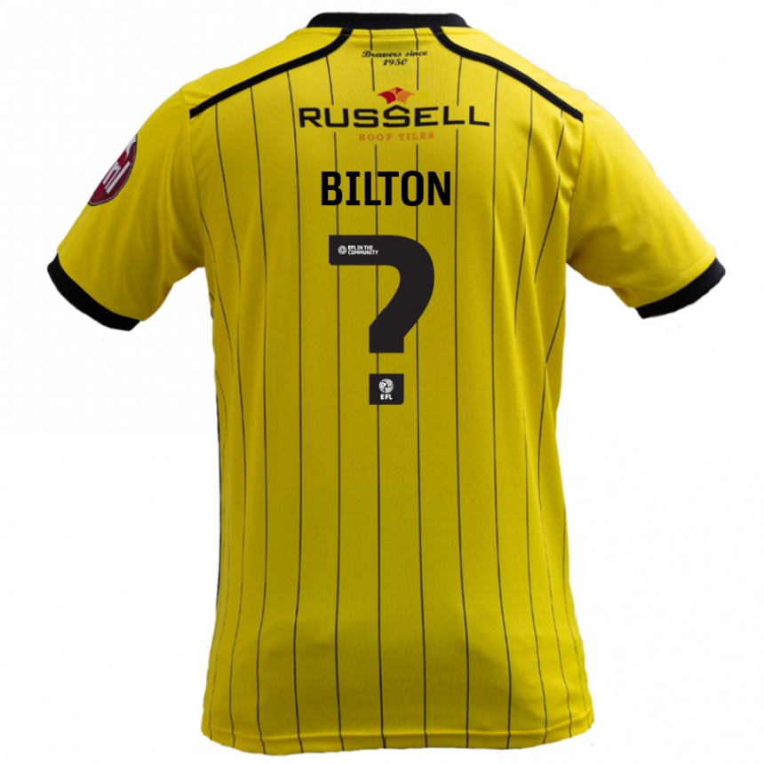 Kids Football Kye Bilton #0 Yellow Home Jersey 2024/25 T-Shirt Canada