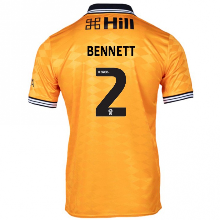 Kids Football Liam Bennett #2 Orange Home Jersey 2024/25 T-Shirt Canada