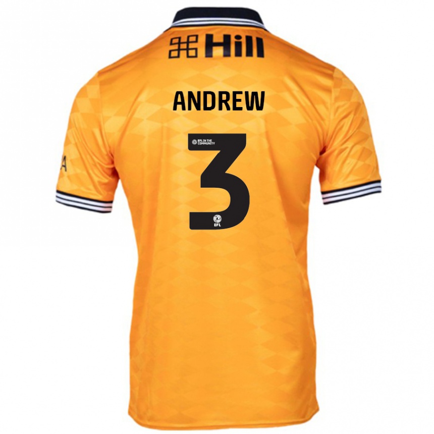 Kids Football Danny Andrew #3 Orange Home Jersey 2024/25 T-Shirt Canada