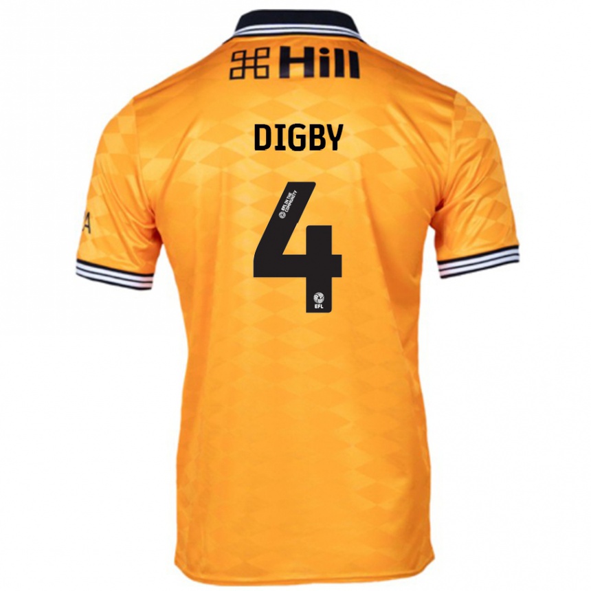 Kids Football Paul Digby #4 Orange Home Jersey 2024/25 T-Shirt Canada