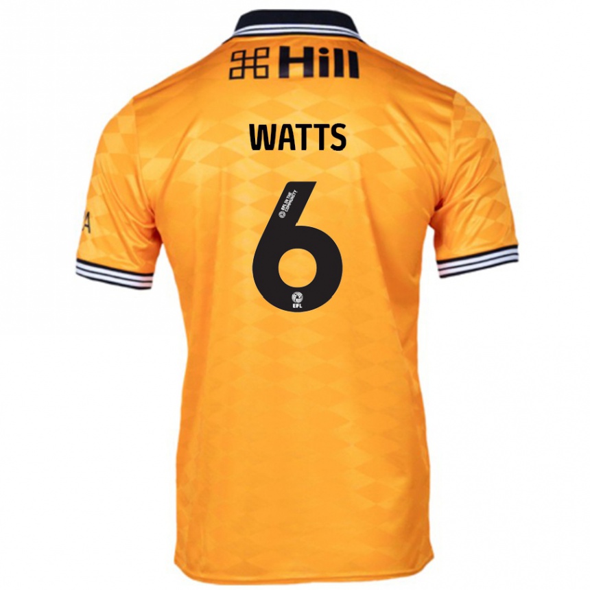 Kids Football Kell Watts #6 Orange Home Jersey 2024/25 T-Shirt Canada