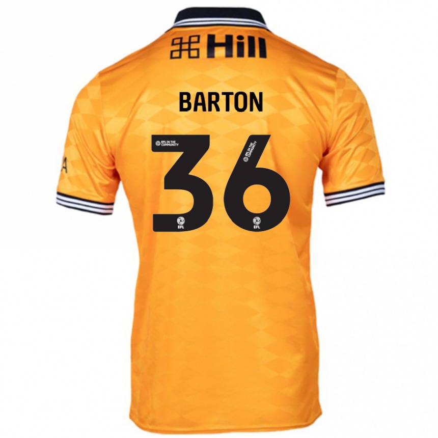 Kids Football Dan Barton #36 Orange Home Jersey 2024/25 T-Shirt Canada