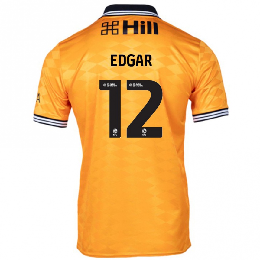 Kids Football Sammy Edgar #12 Orange Home Jersey 2024/25 T-Shirt Canada