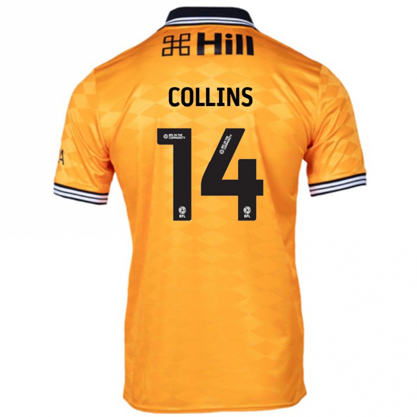 Kids Football Natasha Collins #14 Orange Home Jersey 2024/25 T-Shirt Canada