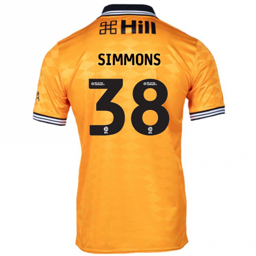 Kids Football Bella Simmons #38 Orange Home Jersey 2024/25 T-Shirt Canada